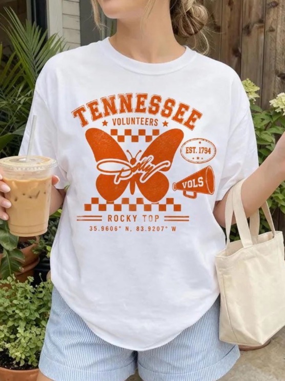 Tennessee Volunteers Butterfly Graphic T-Shirt, University of Tennessee Vols Tee